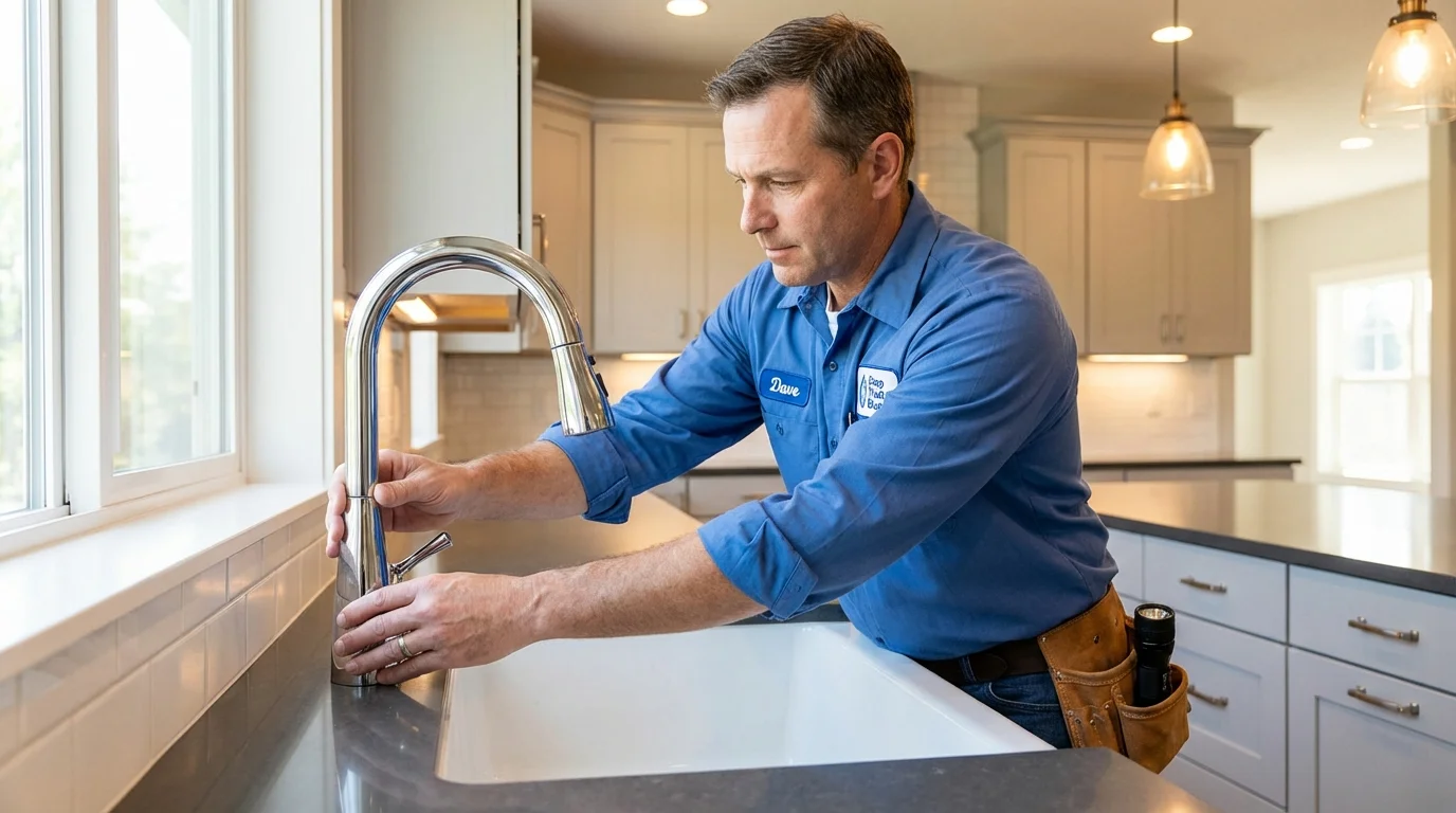 Kitchen faucet installation by Johns Plumbing LLC in Platte City